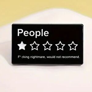 3/$25 Rectangle Unisex Pin Giving People a 1 out of 5 Star Rating